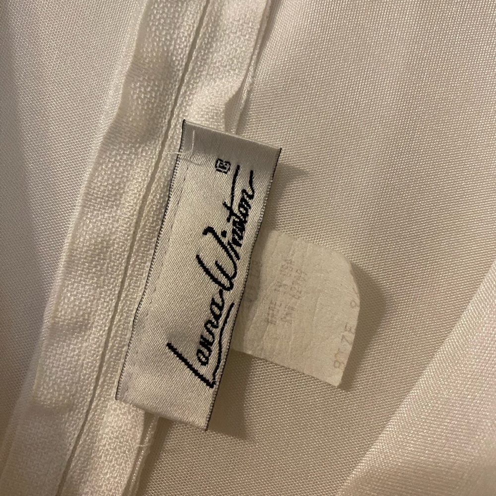 VTG‎ 1980s Ruched Ivory Laura Winston Embellished Midi Dress Juniors Size 9-10 - Picture 3 of 4
